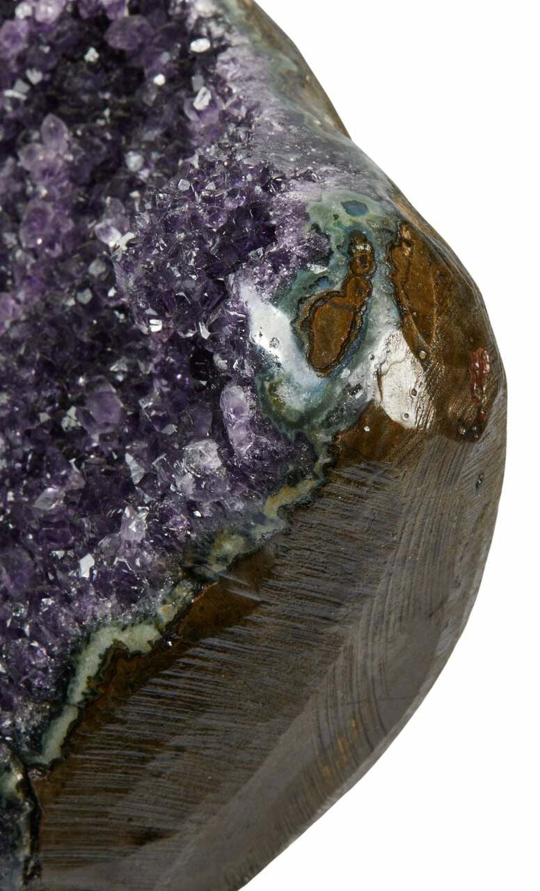 Amethyst Cluster Geode with Metal Stand - No.46