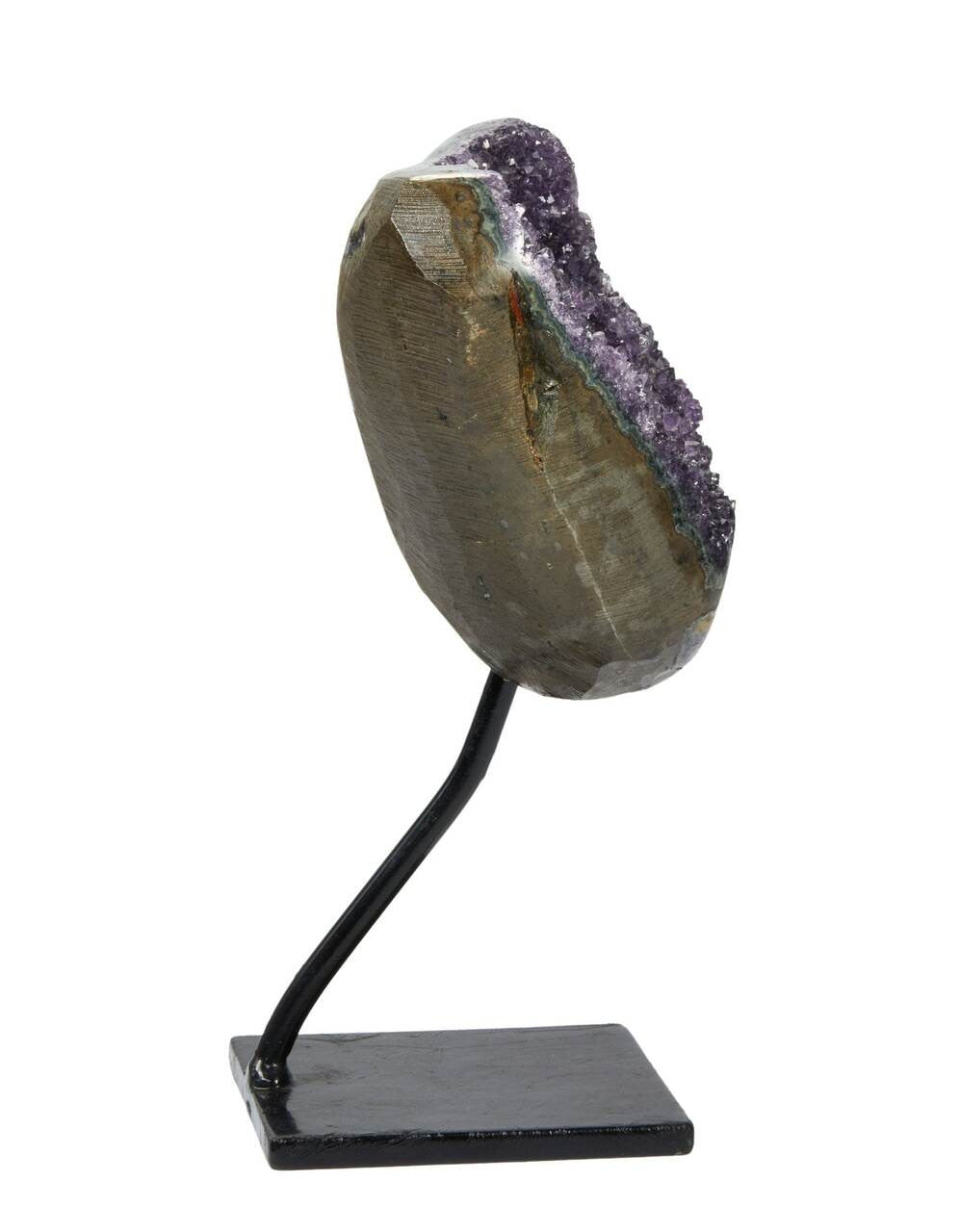 Amethyst Cluster Geode with Metal Stand - No.46