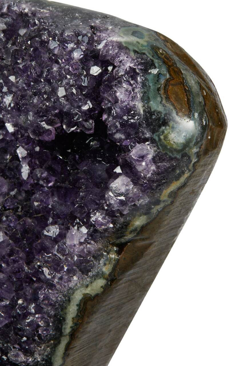 Amethyst Cluster Geode with Metal Stand - No.46