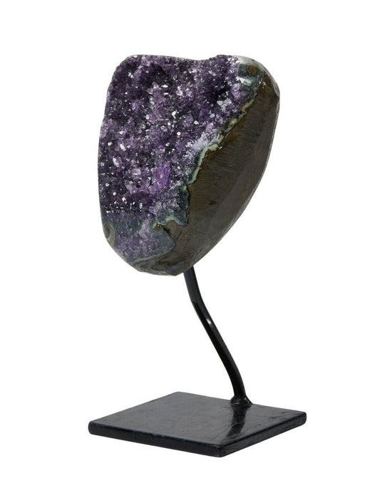 Amethyst Cluster Geode with Metal Stand - No.46