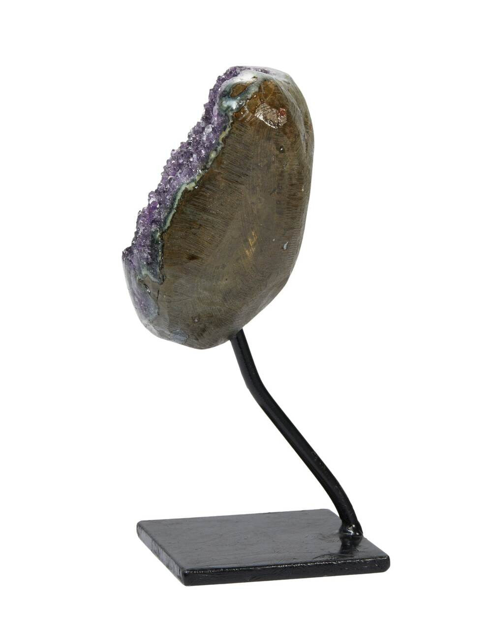 Amethyst Cluster Geode with Metal Stand - No.46