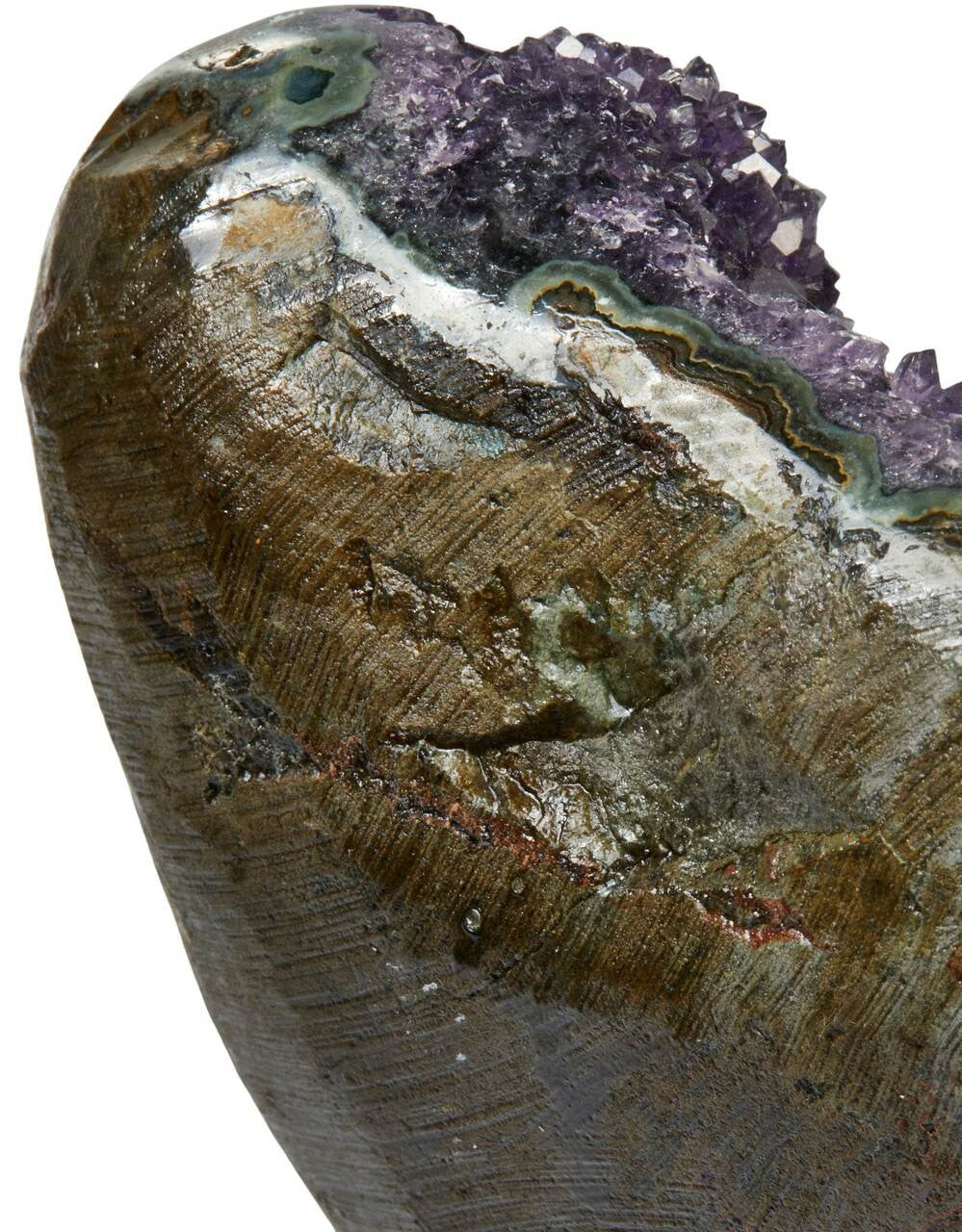 Amethyst Cluster Geode with Metal Stand - No.46