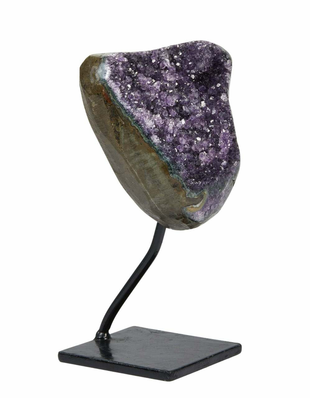 Amethyst Cluster Geode with Metal Stand - No.46