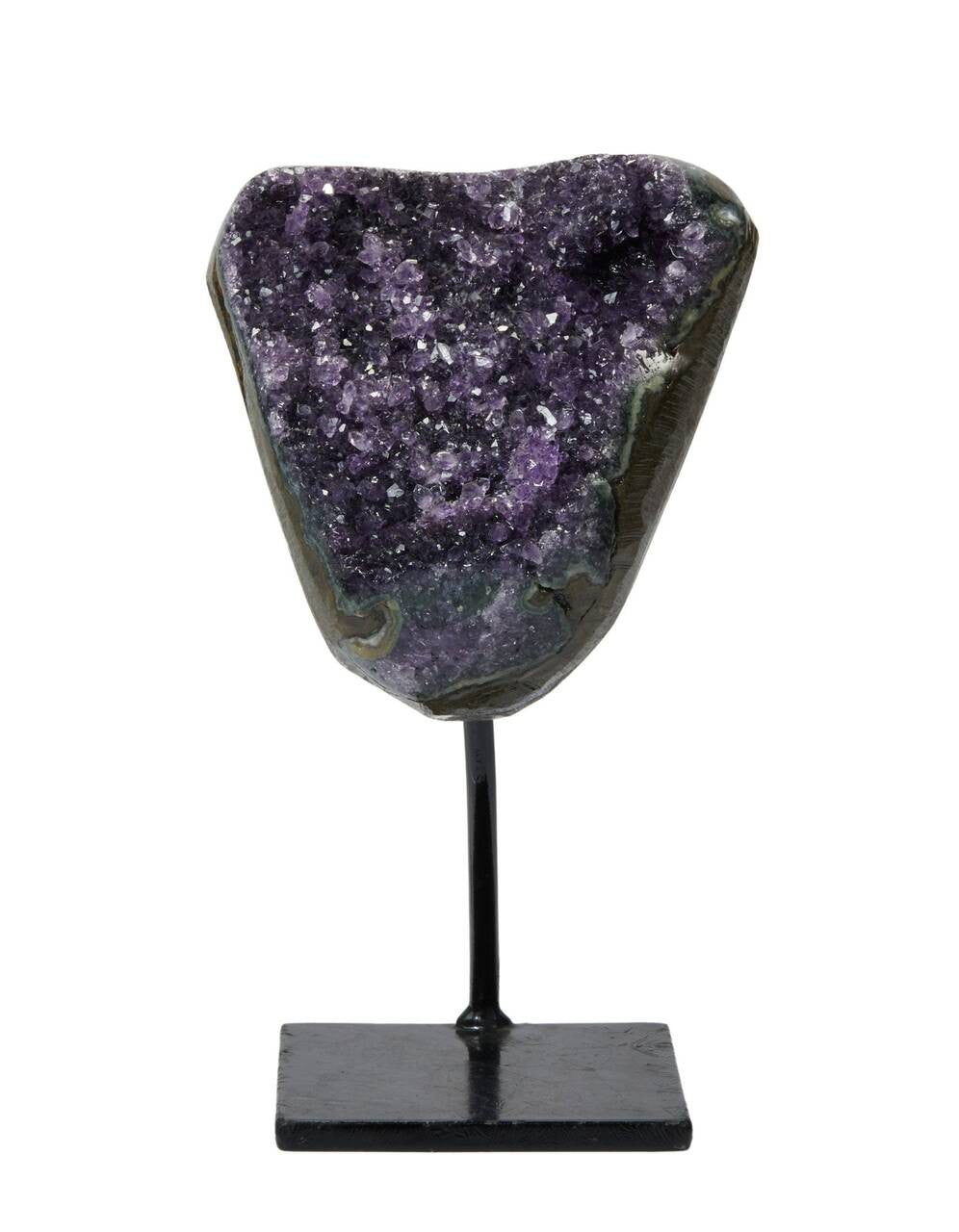 Amethyst Cluster Geode with Metal Stand - No.46