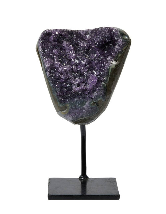 Amethyst Cluster Geode with Metal Stand - No.46