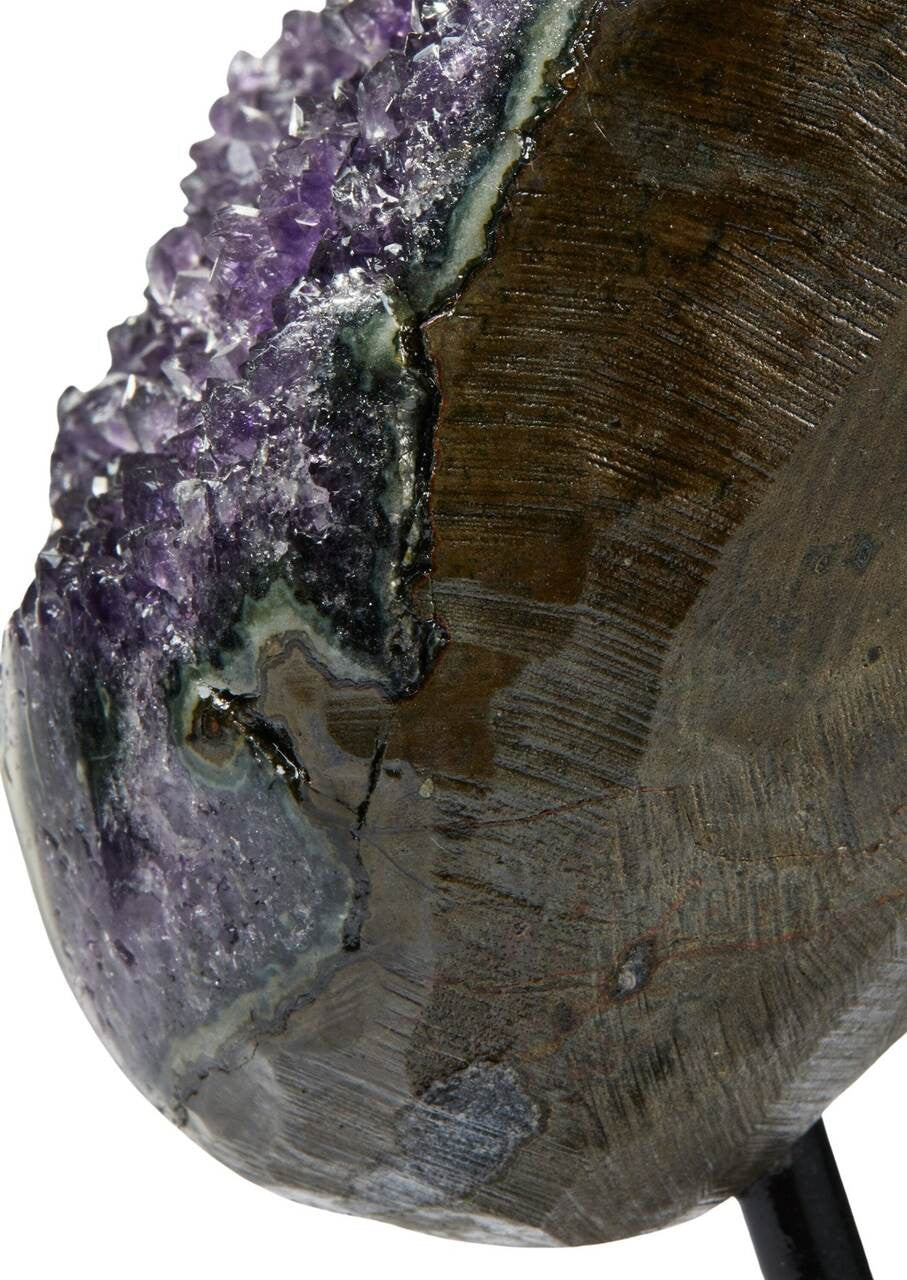 Amethyst Cluster Geode with Metal Stand - No.46