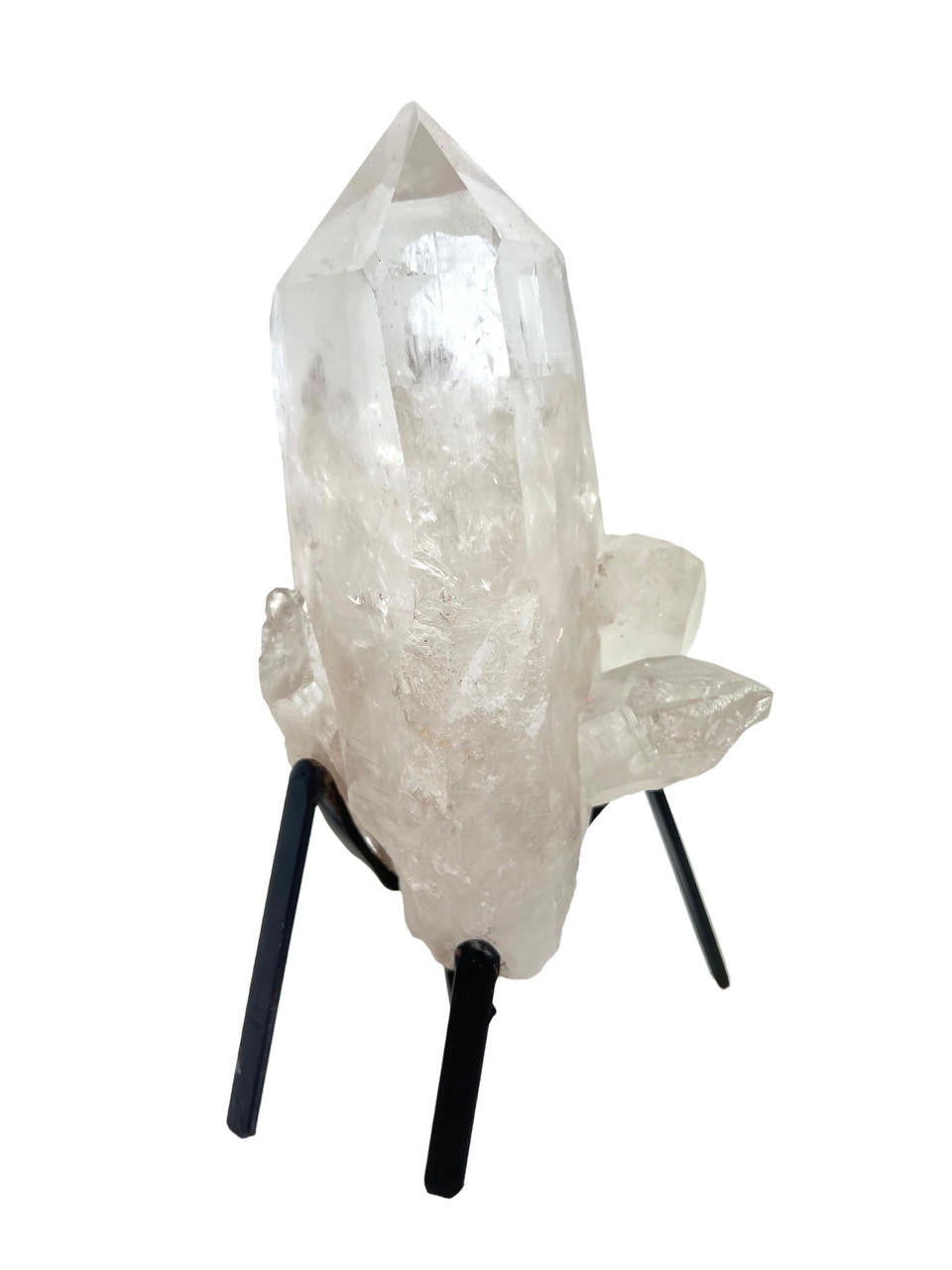 Natural Lemurian Quartz Cluster on Metal Stand - No.20