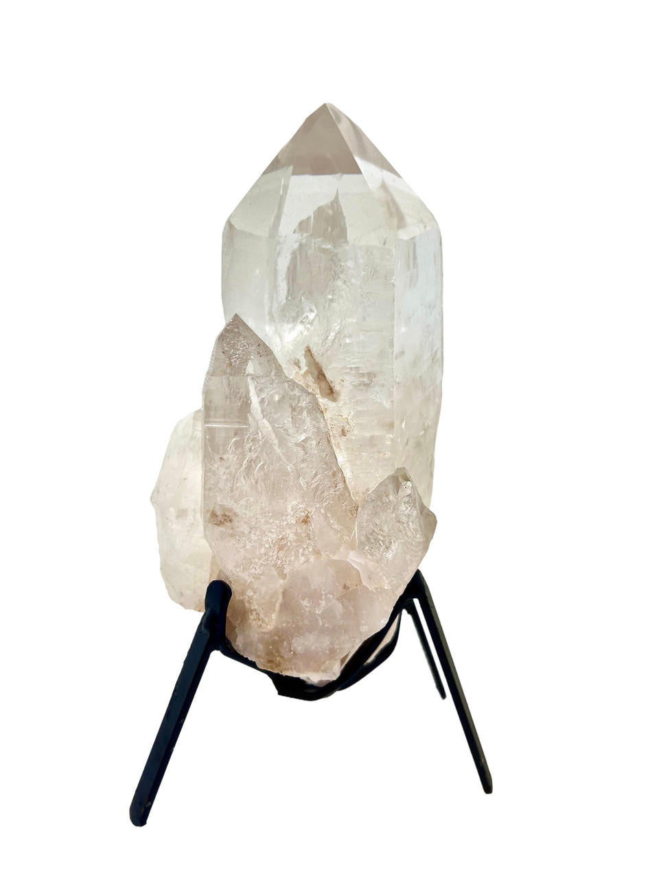 Natural Lemurian Quartz Cluster on Metal Stand - No.20