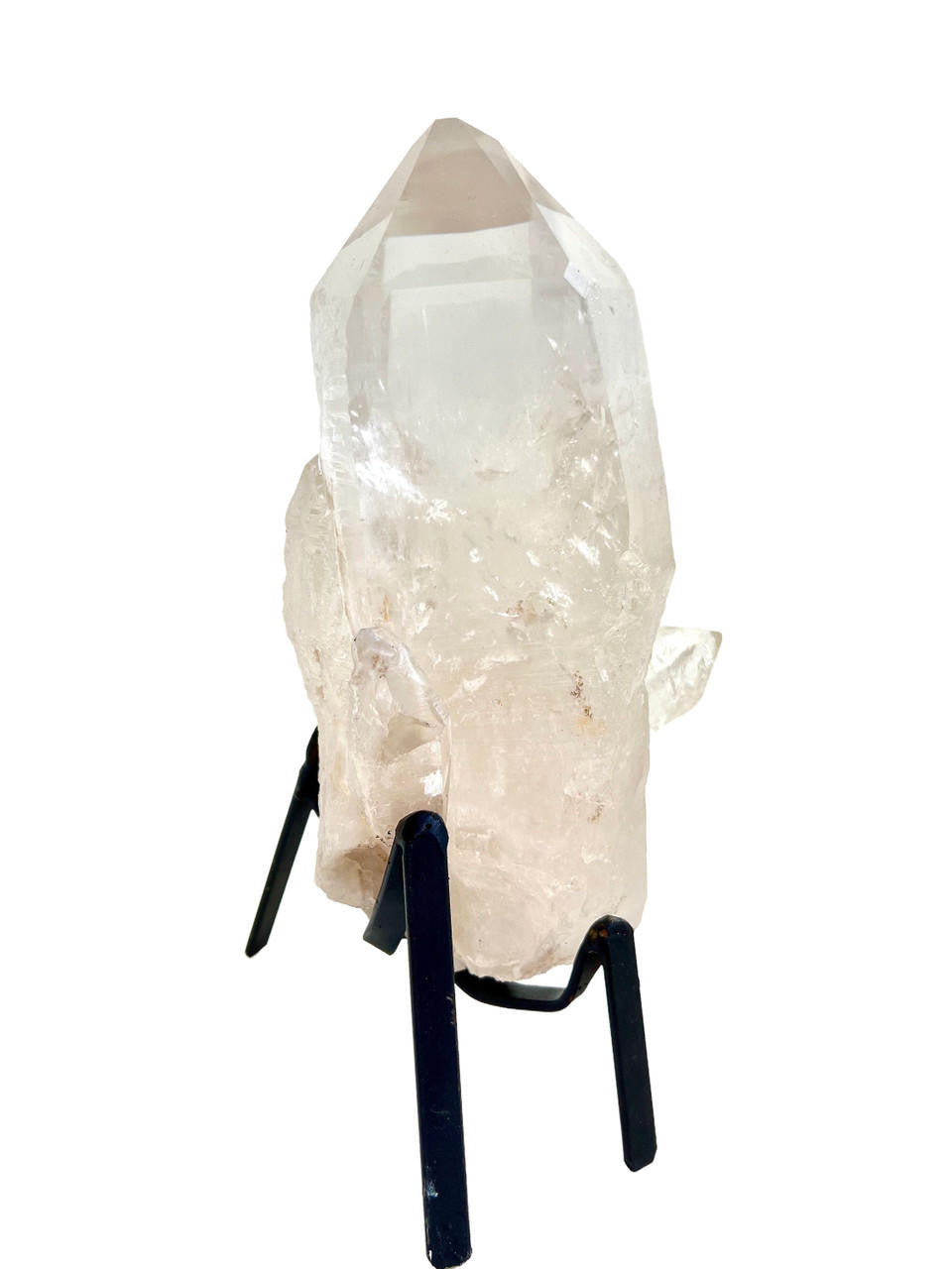 Natural Lemurian Quartz Cluster on Metal Stand - No.20