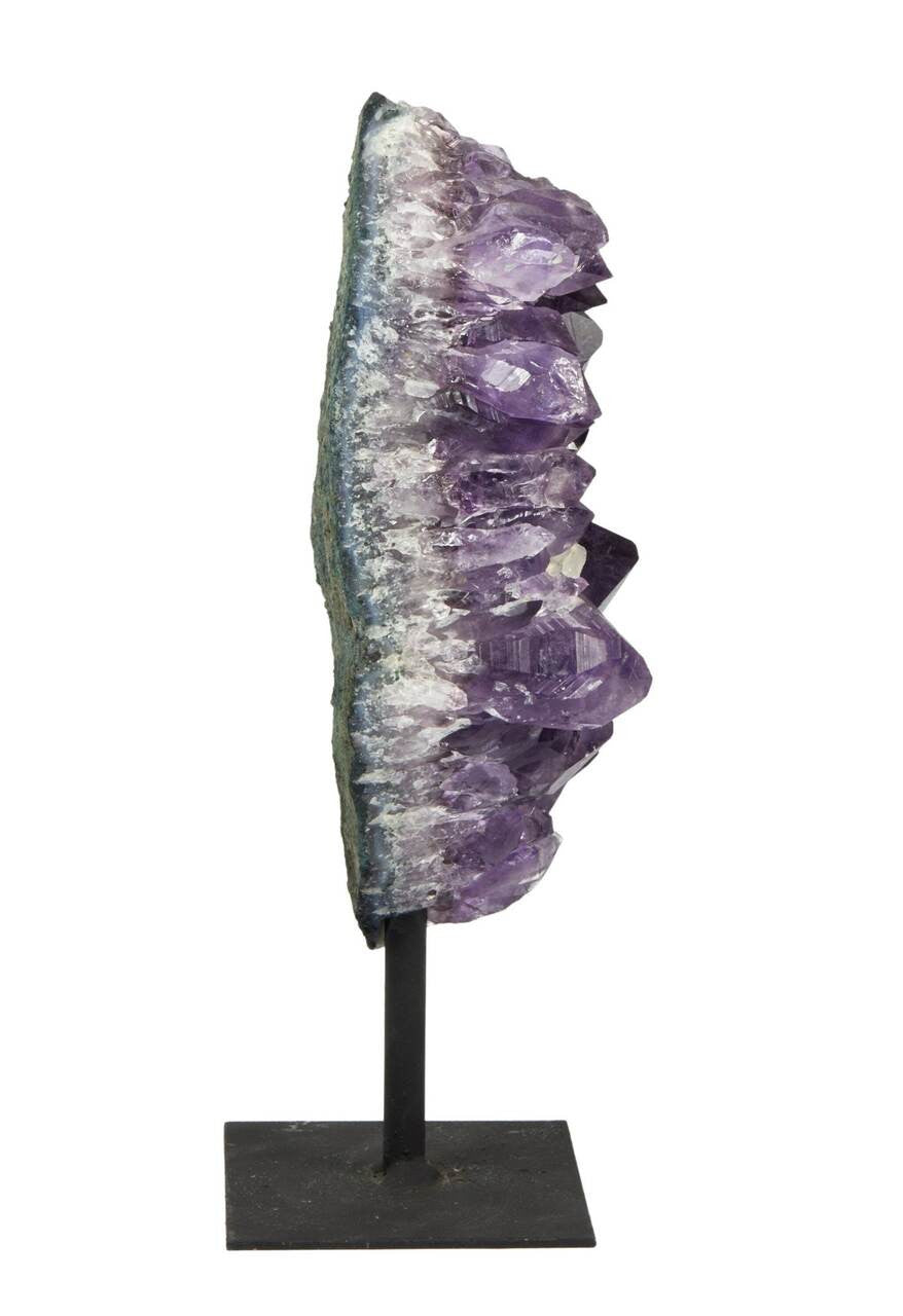 Amethyst Cluster Geode with Metal Stand - No.36