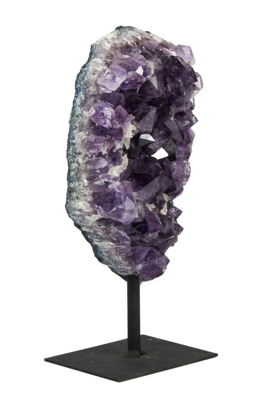 Amethyst Cluster Geode with Metal Stand - No.36