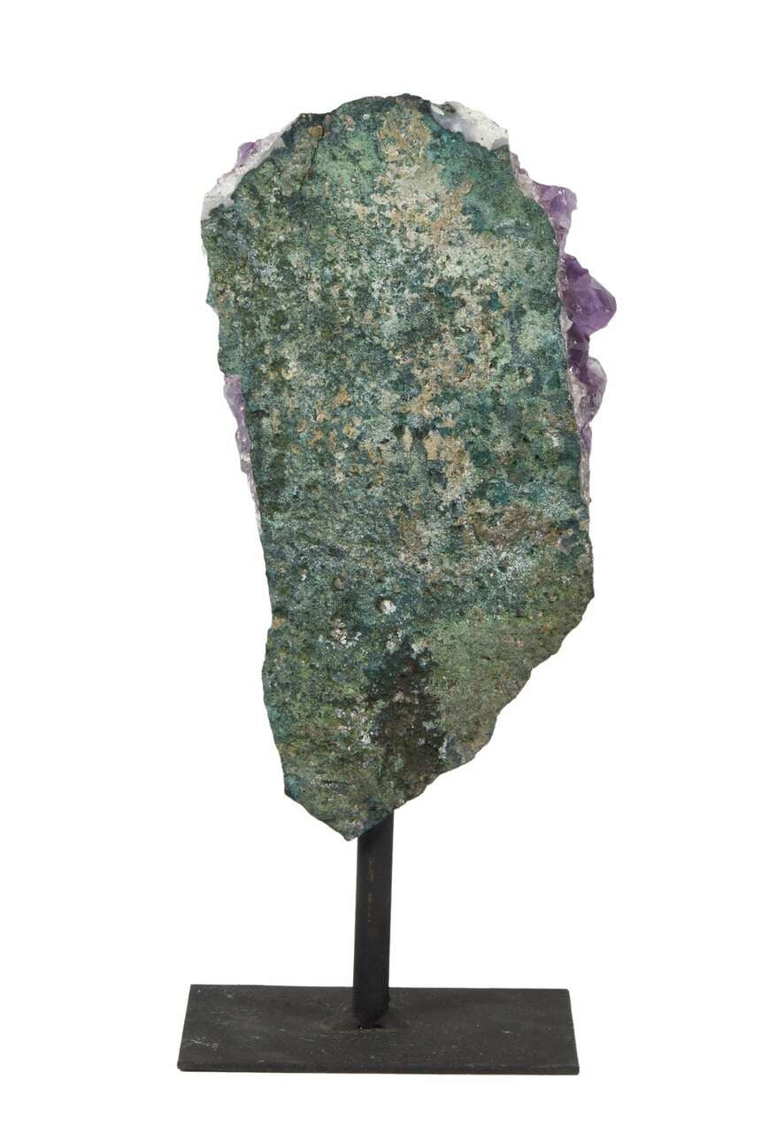 Amethyst Cluster Geode with Metal Stand - No.36