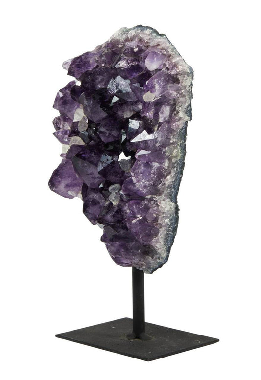 Amethyst Cluster Geode with Metal Stand - No.36