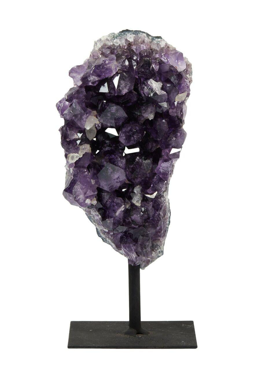 Amethyst Cluster Geode with Metal Stand - No.36