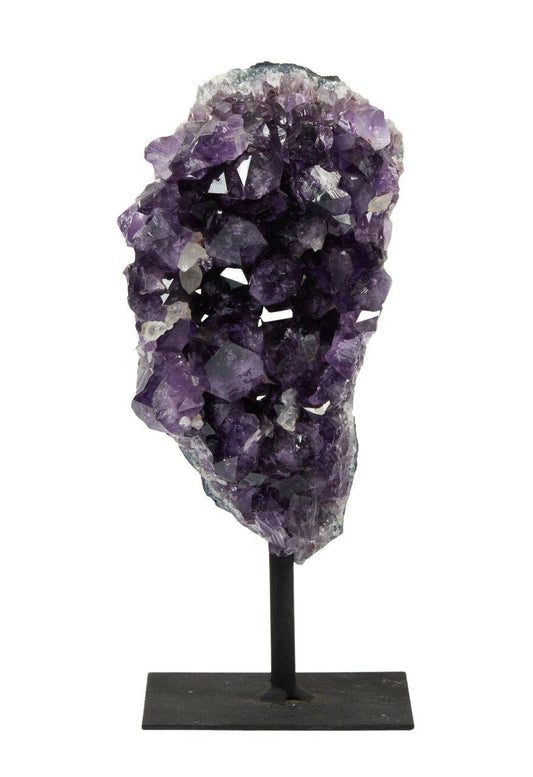 Amethyst Cluster Geode with Metal Stand - No.36