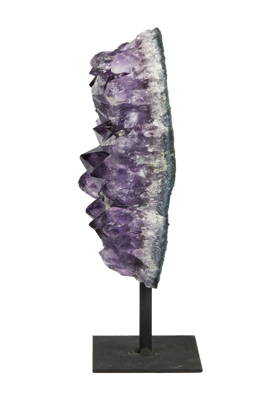 Amethyst Cluster Geode with Metal Stand - No.36