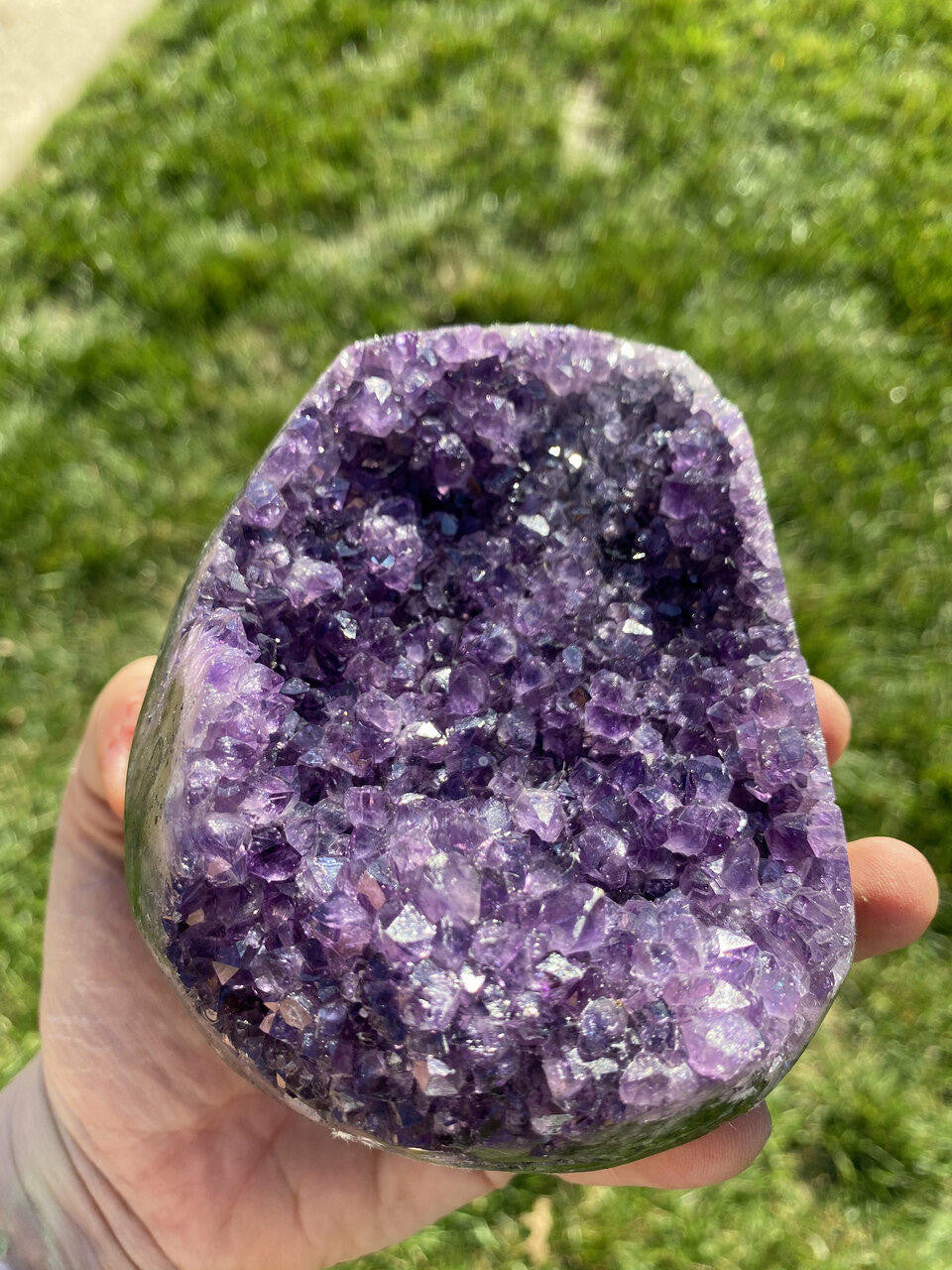 Raw Amethyst Standing Crystal Cluster Geode - No.154