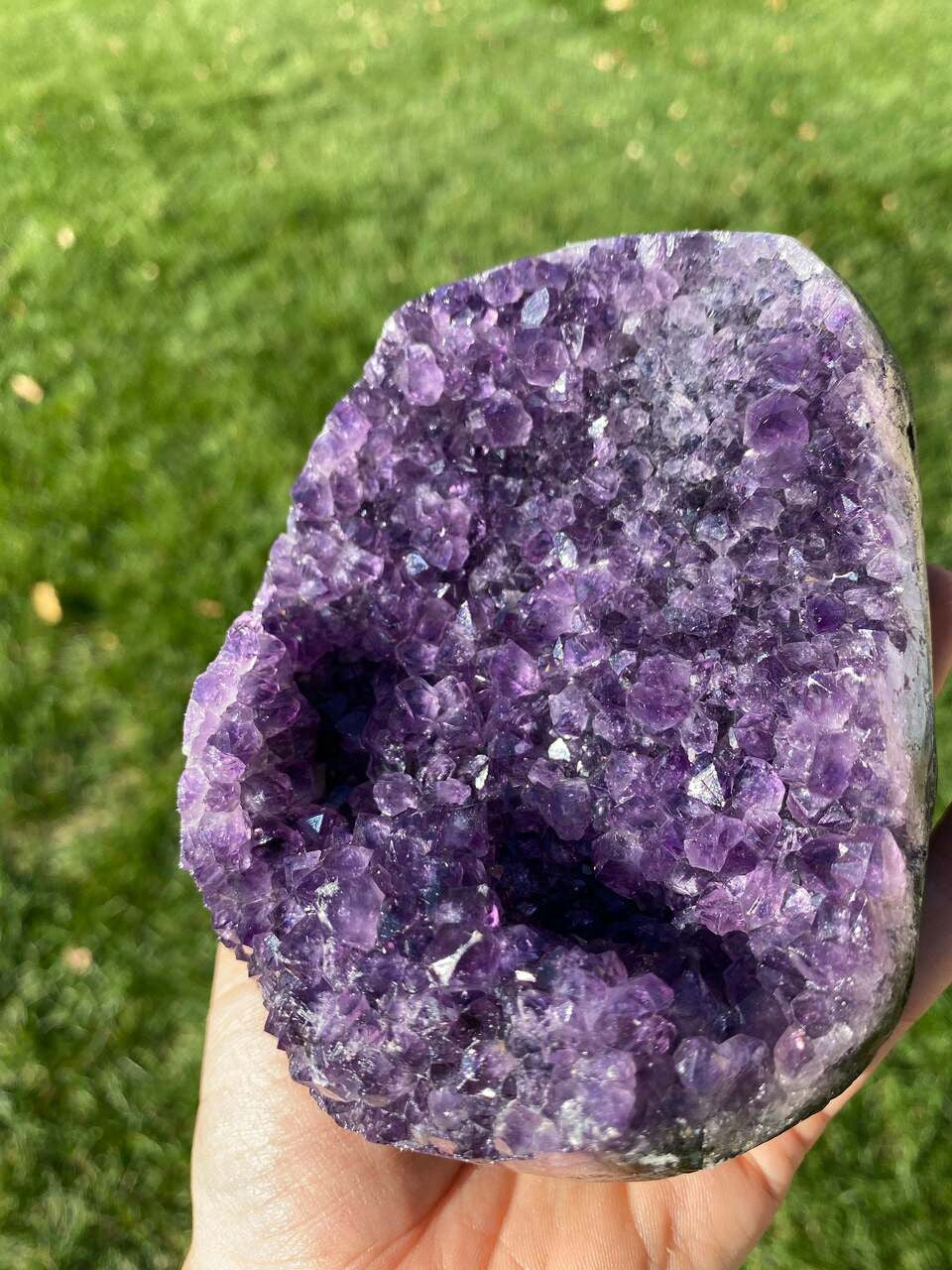 Raw Amethyst Standing Crystal Cluster Geode - No.154