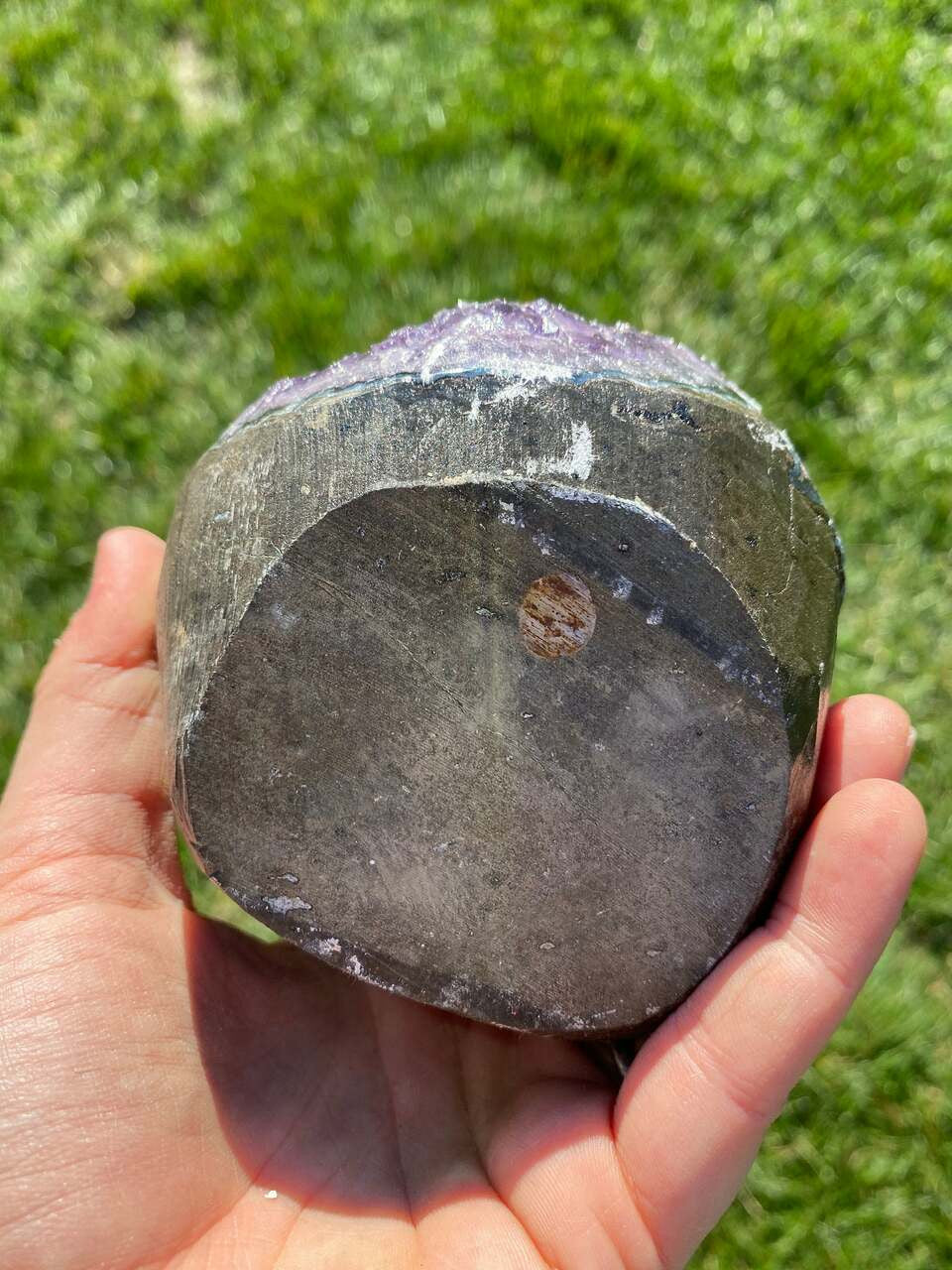 Raw Amethyst Standing Crystal Cluster Geode - No.154