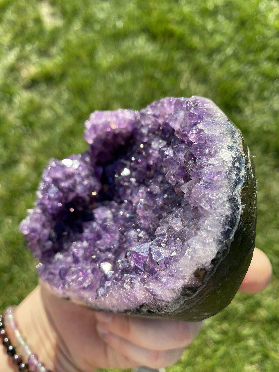 Raw Amethyst Standing Crystal Cluster Geode - No.154