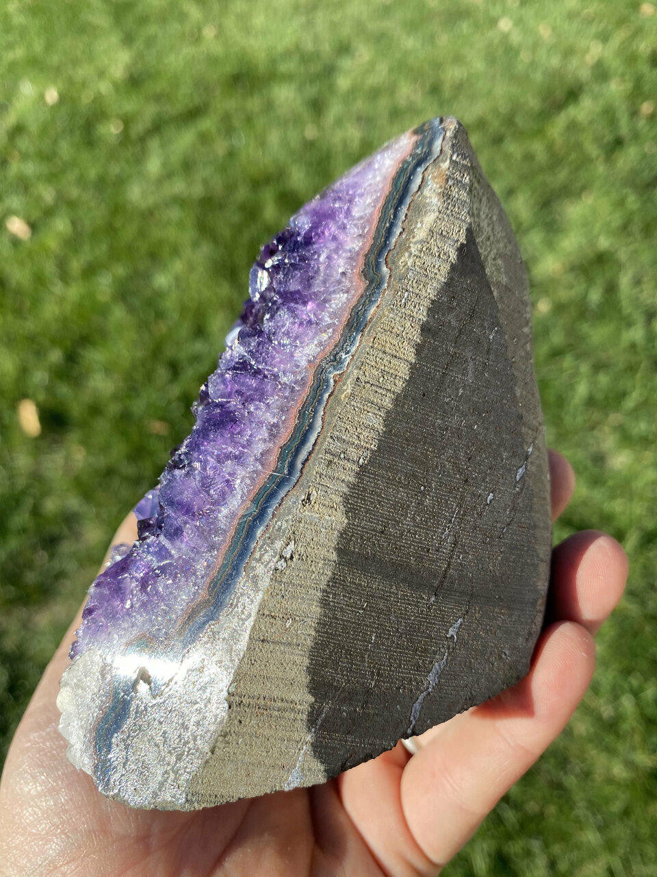 Raw Amethyst Standing Crystal Cluster Geode - No.161