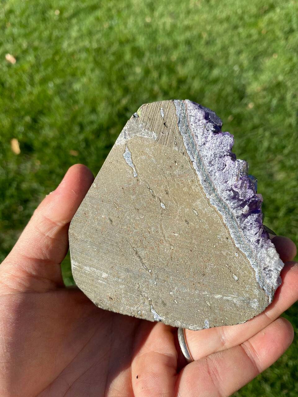 Raw Amethyst Standing Crystal Cluster Geode - No.161