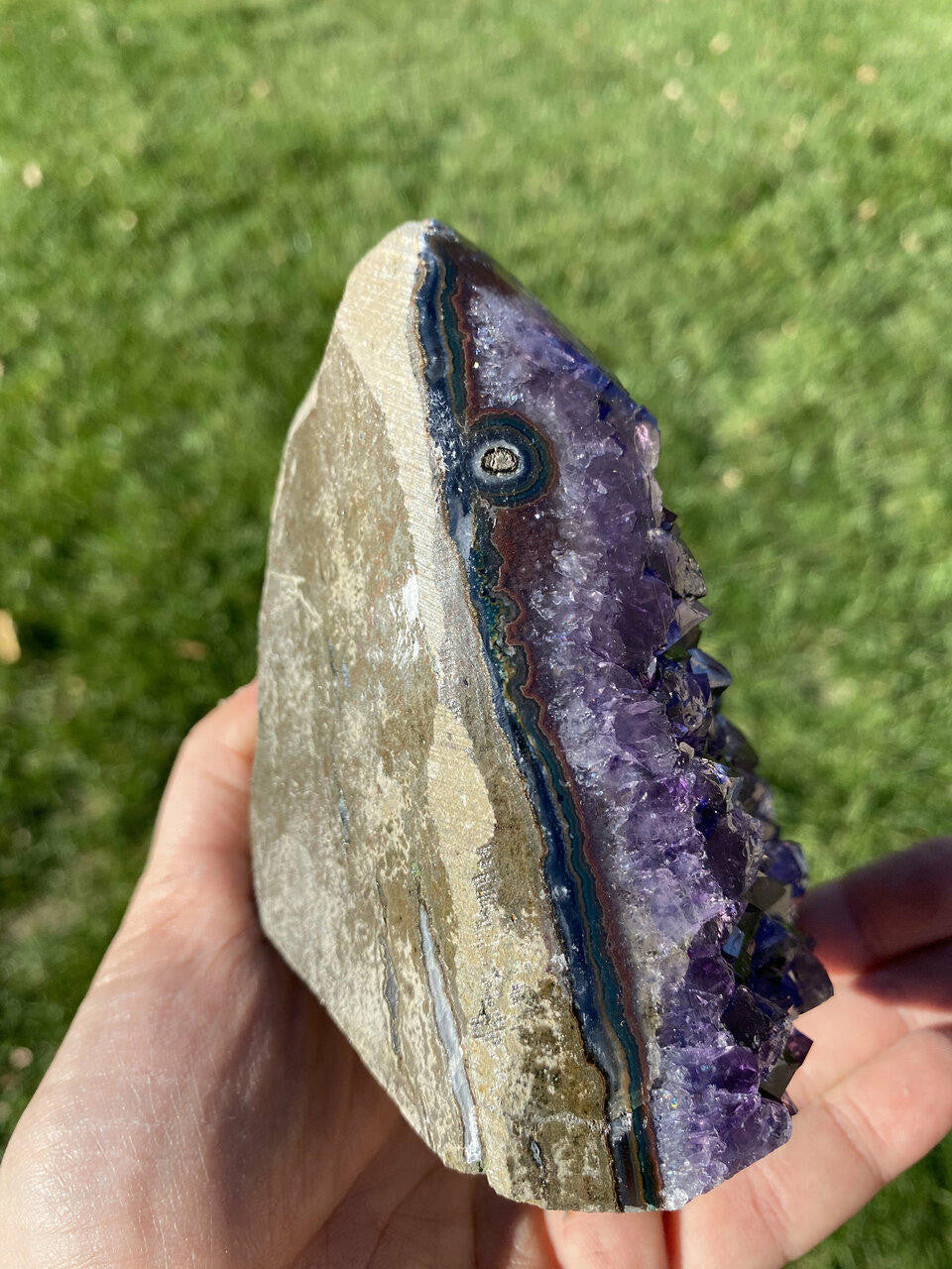 Raw Amethyst Standing Crystal Cluster Geode - No.161