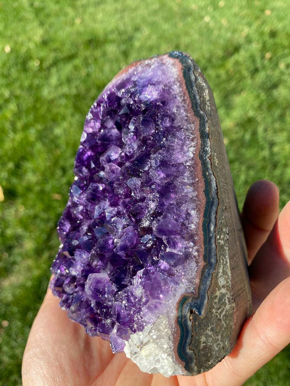 Raw Amethyst Standing Crystal Cluster Geode - No.161
