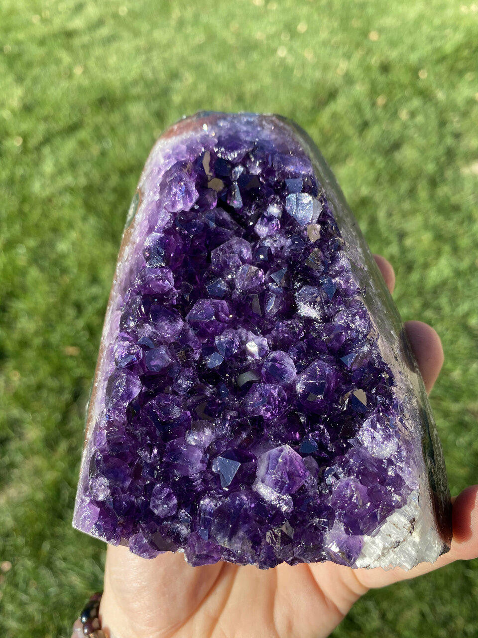 Raw Amethyst Standing Crystal Cluster Geode - No.161