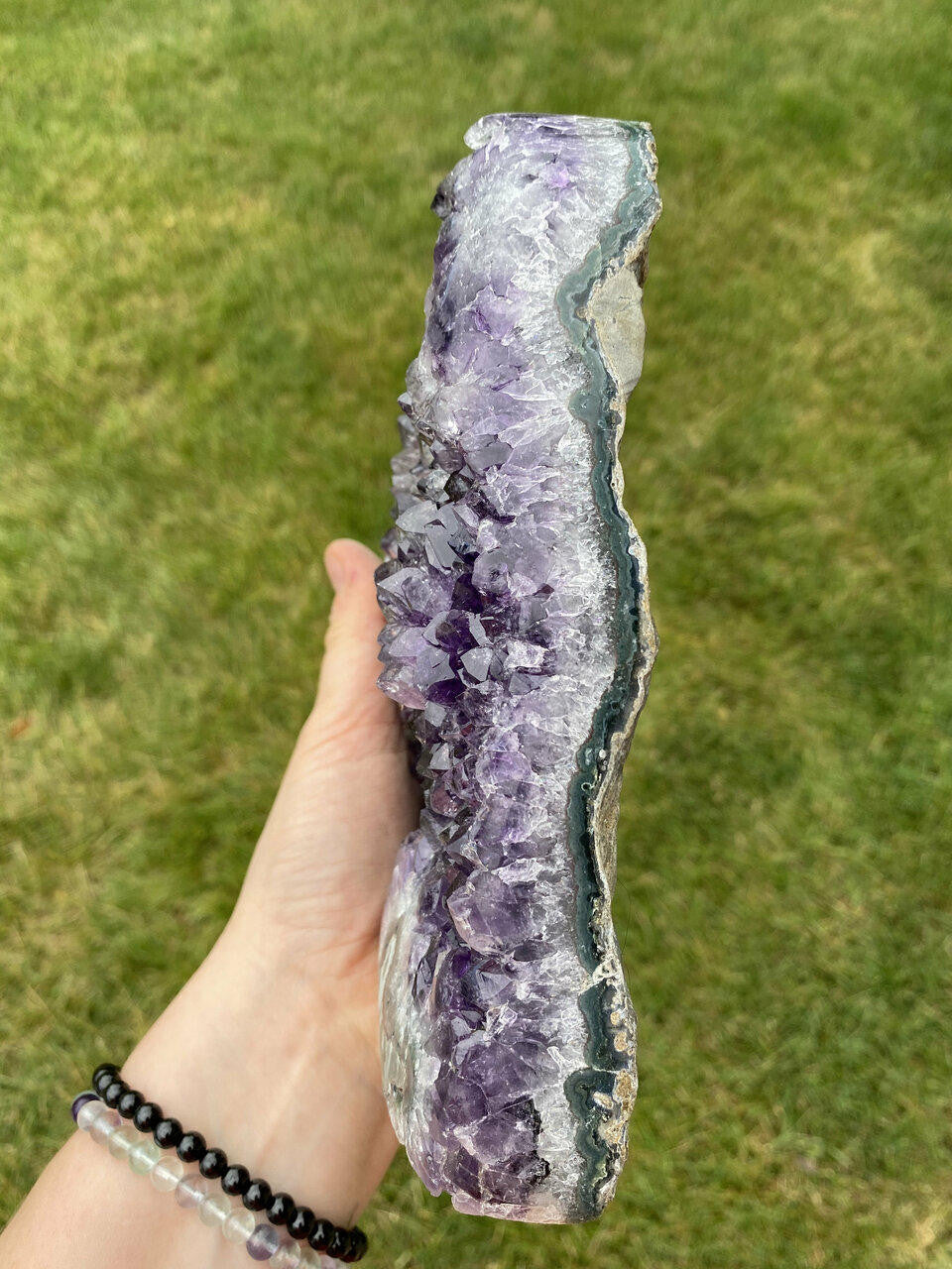 Raw Amethyst Standing Crystal Cluster Geode - No.78