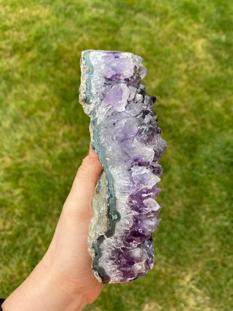 Raw Amethyst Standing Crystal Cluster Geode - No.78
