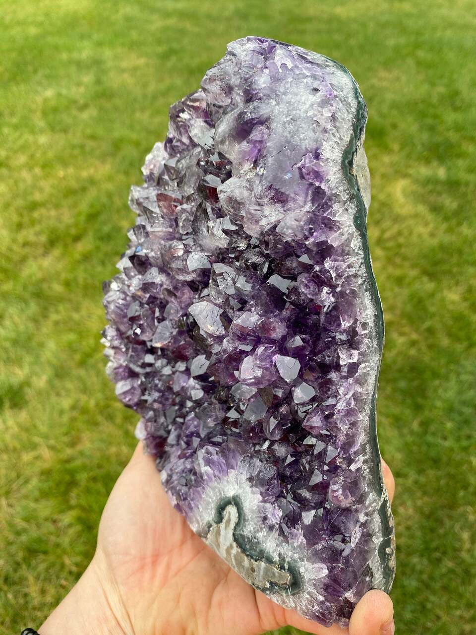 Raw Amethyst Standing Crystal Cluster Geode - No.78