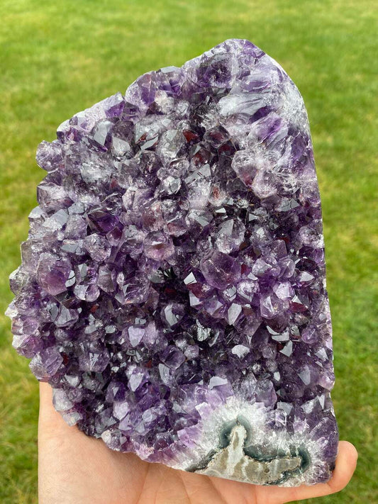 Raw Amethyst Standing Crystal Cluster Geode - No.78