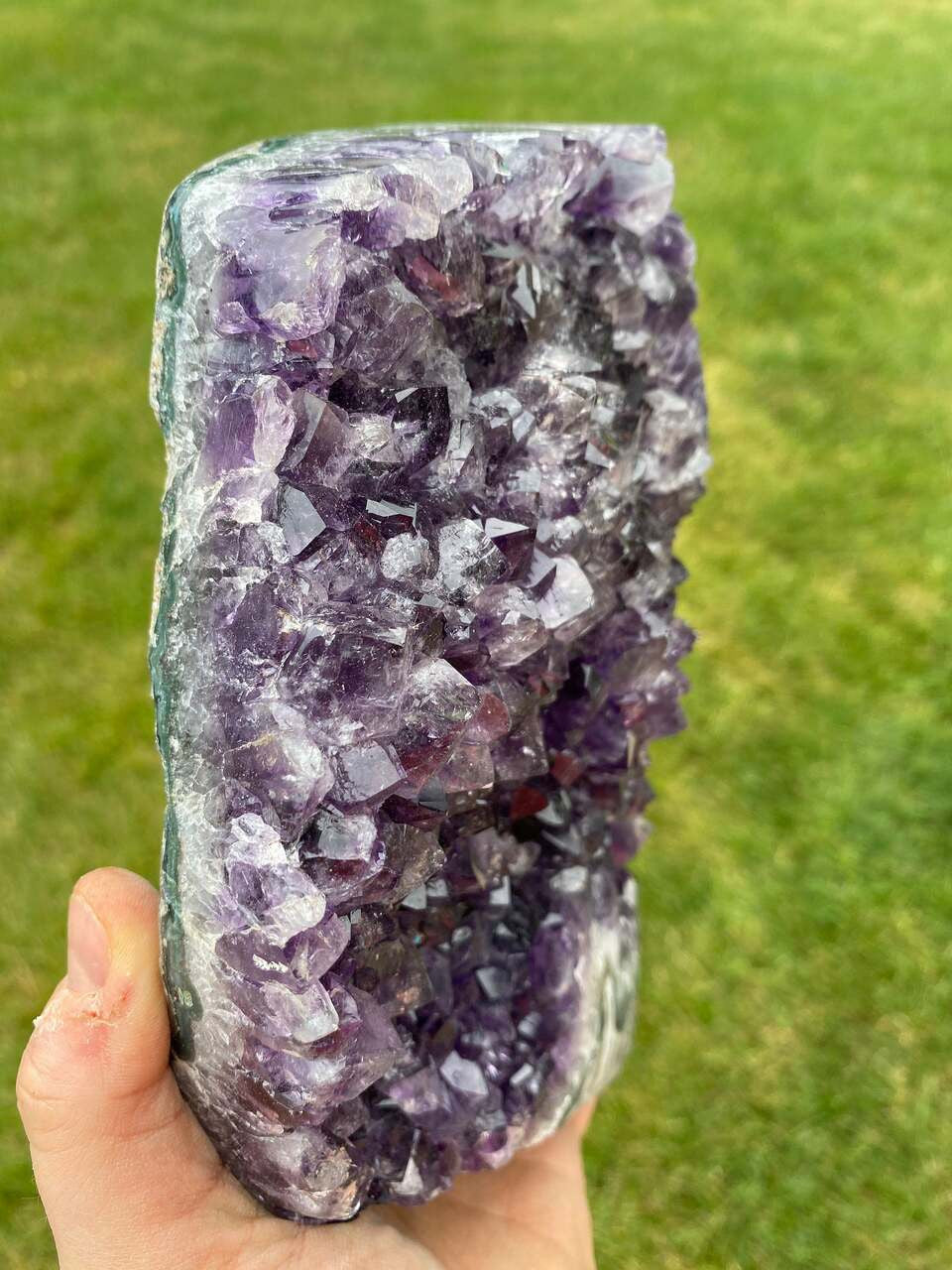 Raw Amethyst Standing Crystal Cluster Geode - No.78