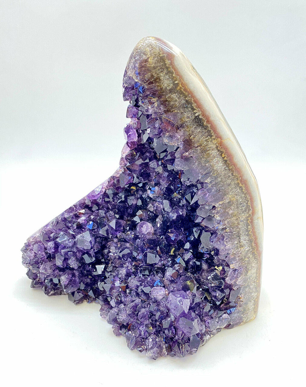 Raw Amethyst Standing Crystal Cluster Geode - No.84