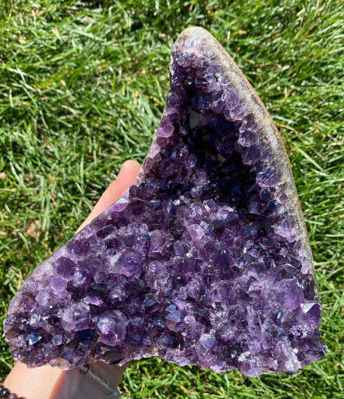 Raw Amethyst Standing Crystal Cluster Geode - No.84