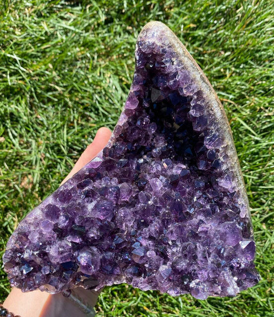Raw Amethyst Standing Crystal Cluster Geode - No.84
