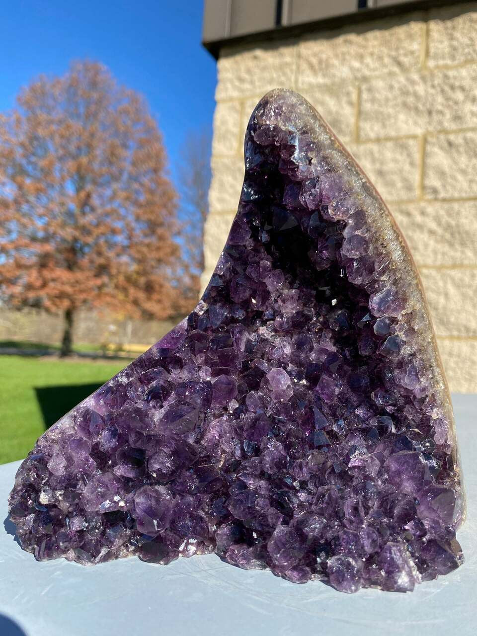 Raw Amethyst Standing Crystal Cluster Geode - No.84