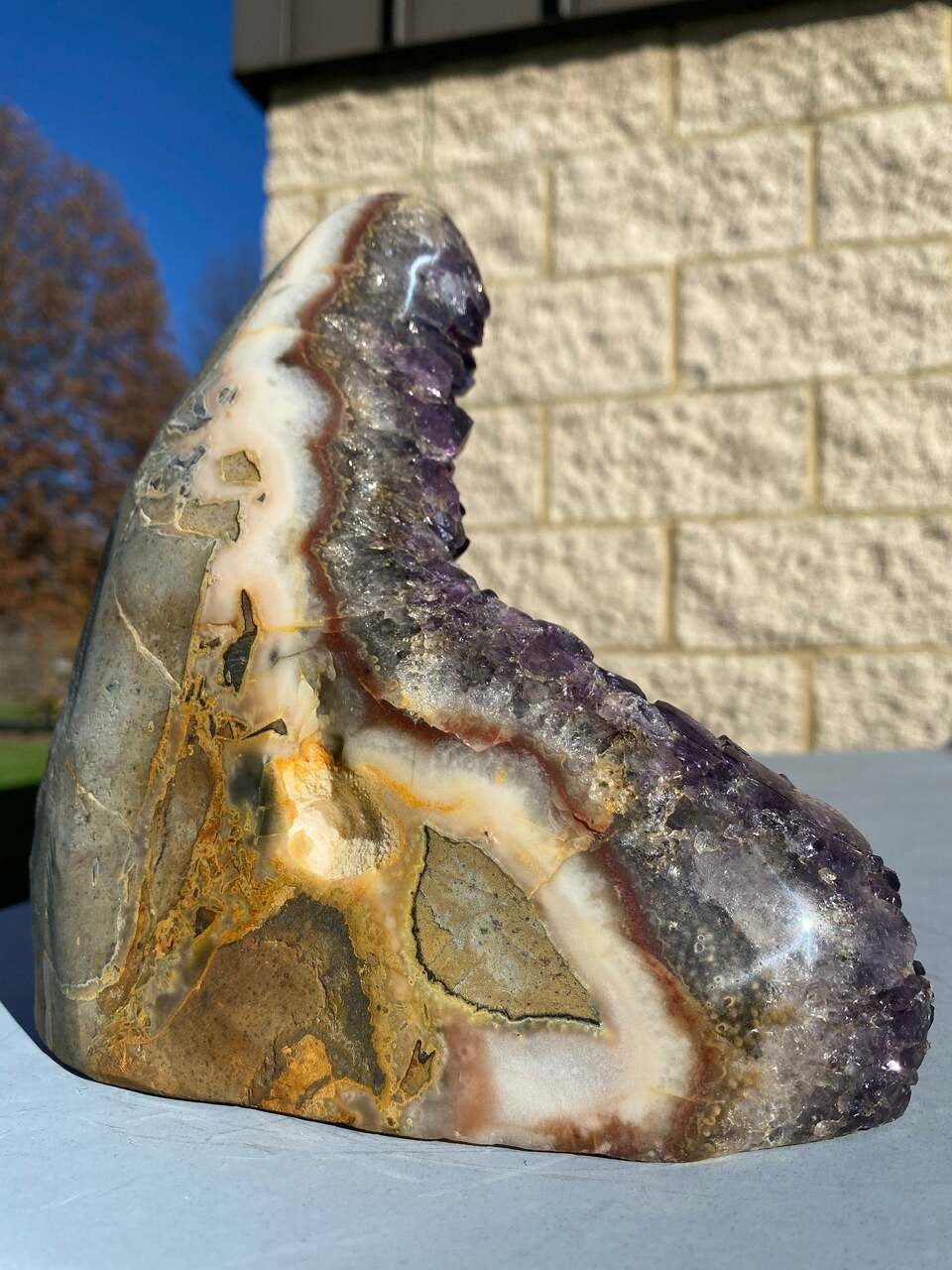 Raw Amethyst Standing Crystal Cluster Geode - No.84