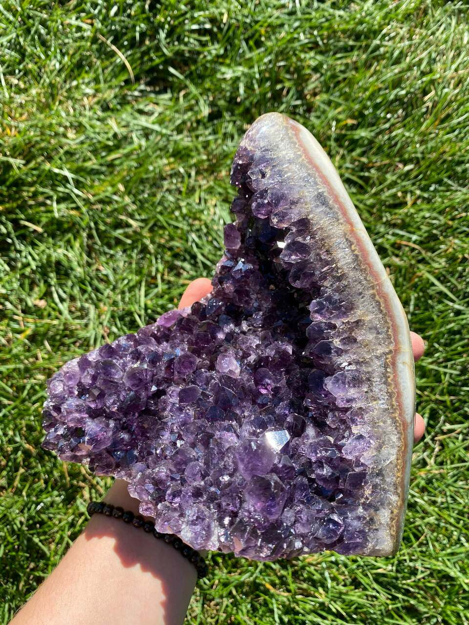 Raw Amethyst Standing Crystal Cluster Geode - No.84