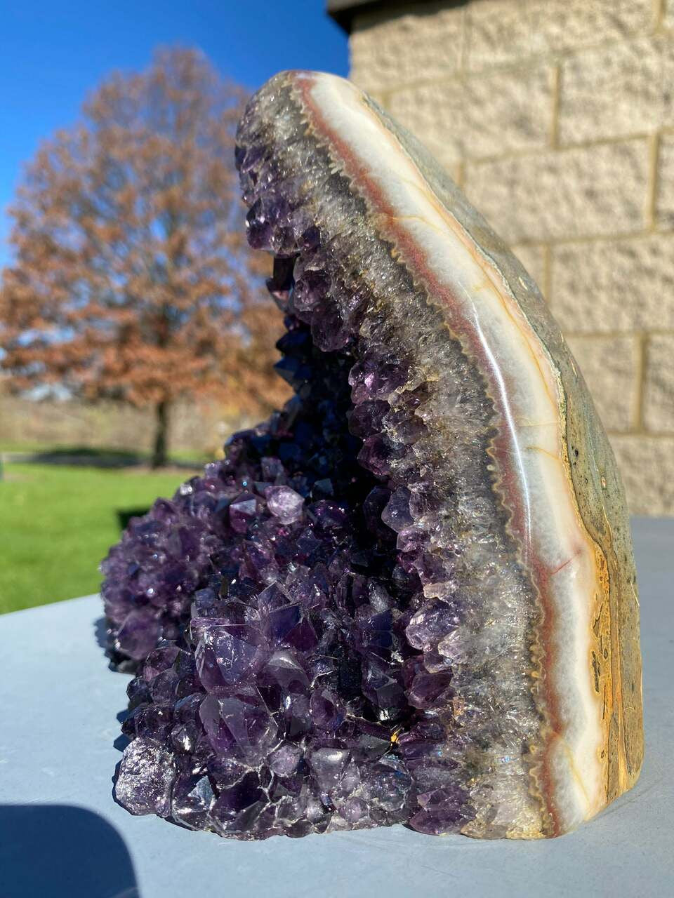 Raw Amethyst Standing Crystal Cluster Geode - No.84