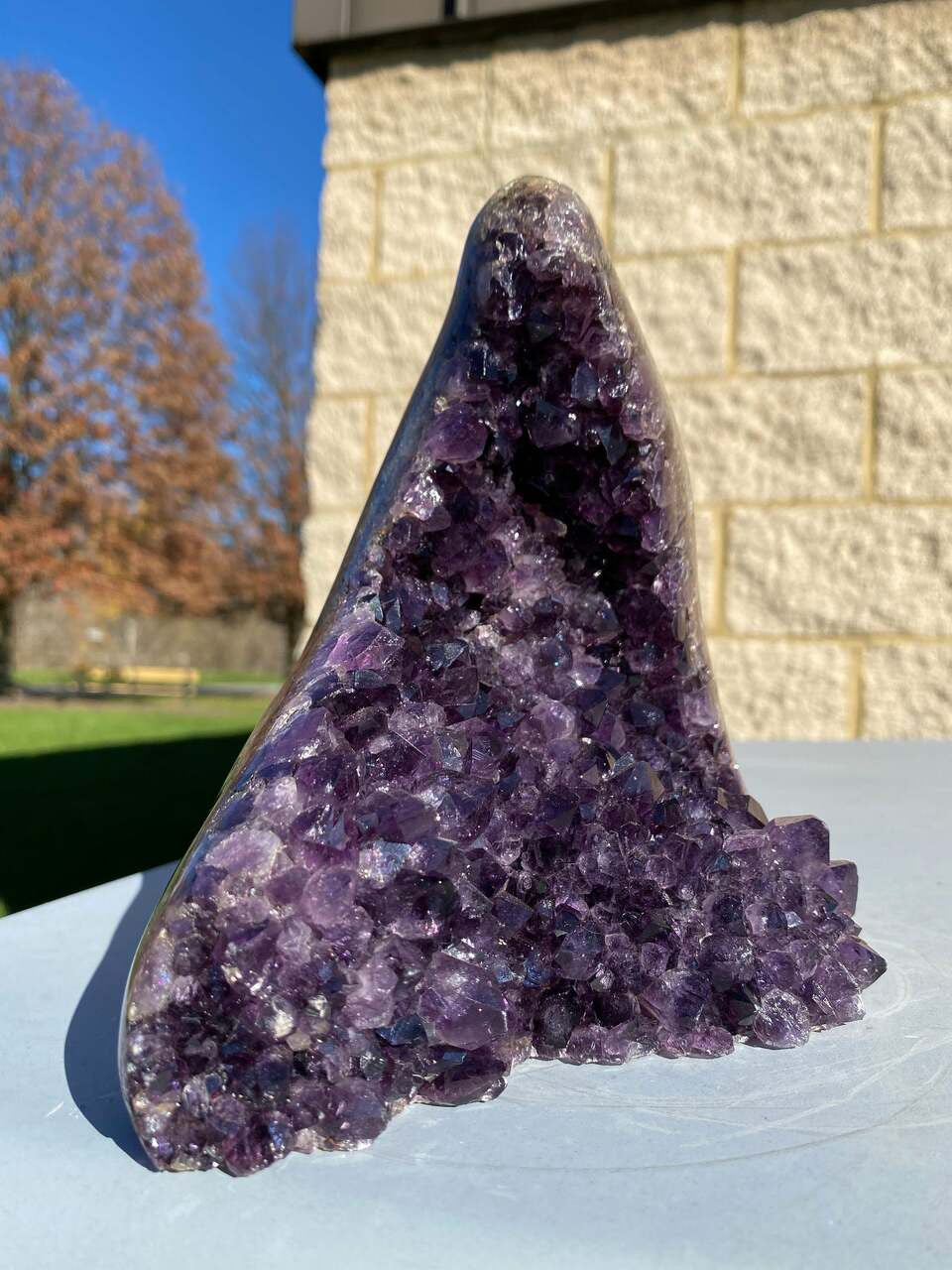 Raw Amethyst Standing Crystal Cluster Geode - No.84