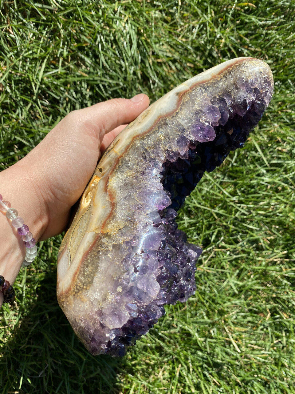 Raw Amethyst Standing Crystal Cluster Geode - No.84