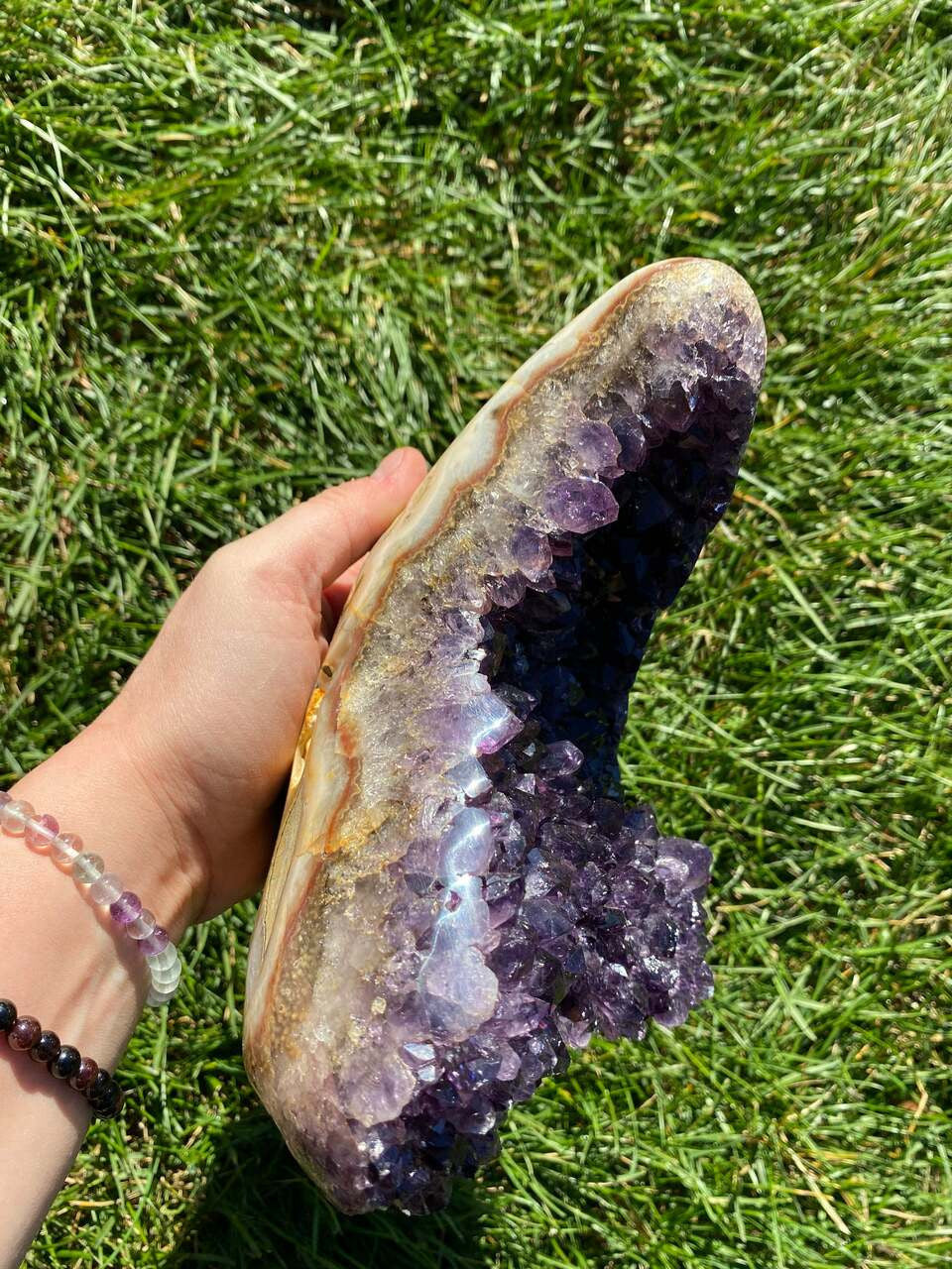 Raw Amethyst Standing Crystal Cluster Geode - No.84