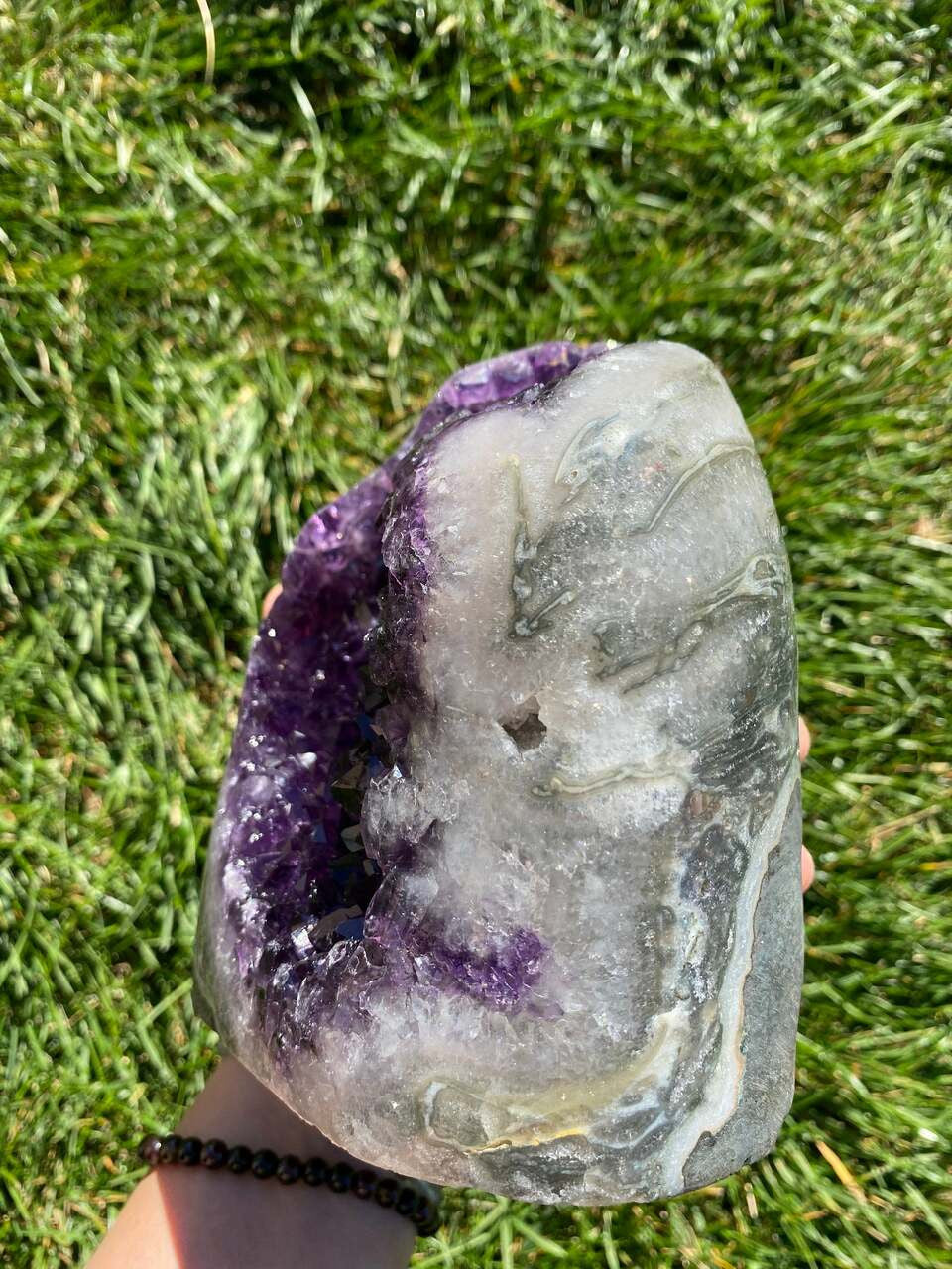 Raw Amethyst Standing Crystal Cluster Geode - No.86