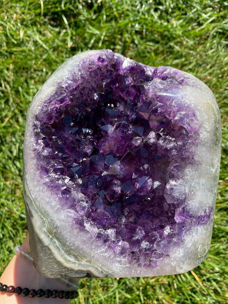 Raw Amethyst Standing Crystal Cluster Geode - No.86