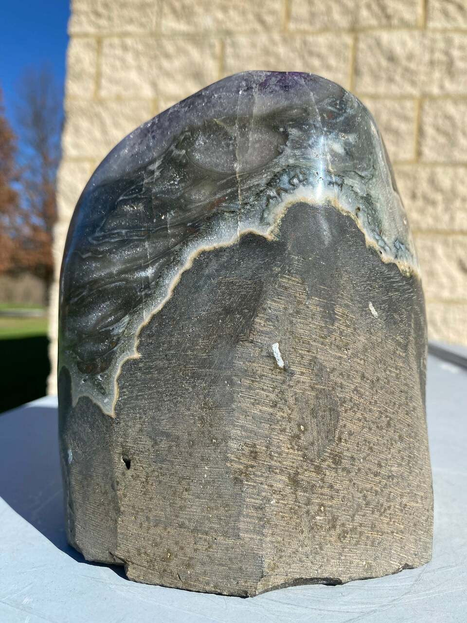 Raw Amethyst Standing Crystal Cluster Geode - No.86
