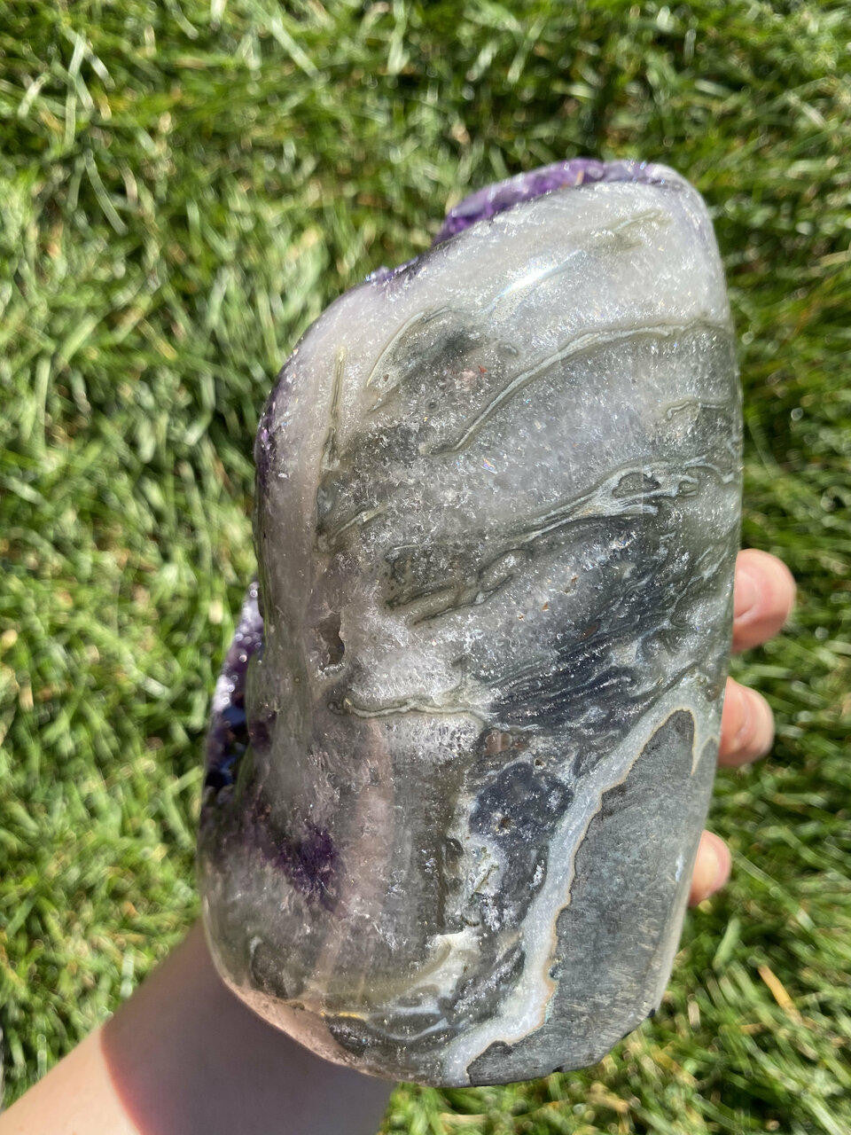 Raw Amethyst Standing Crystal Cluster Geode - No.86