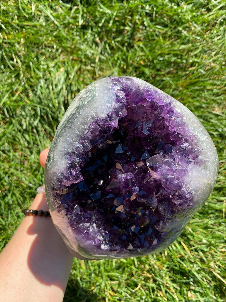 Raw Amethyst Standing Crystal Cluster Geode - No.86