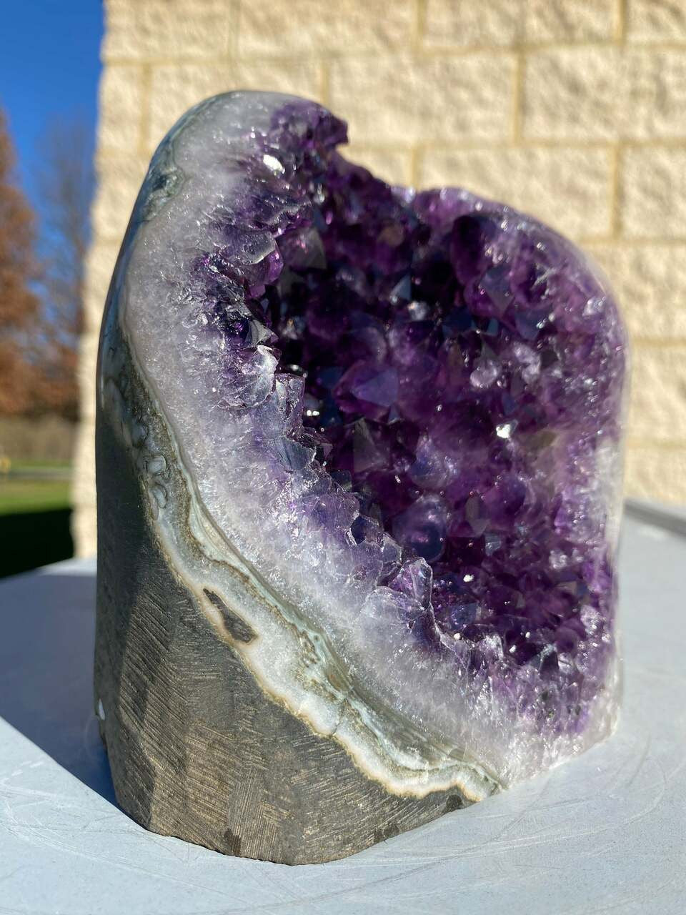 Raw Amethyst Standing Crystal Cluster Geode - No.86